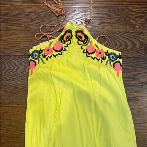Red Carter Bright Yellow Maxi Dress with Floral Accents